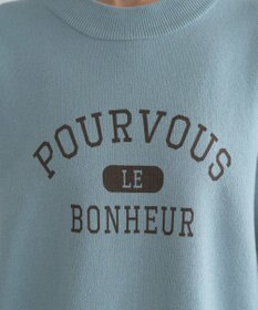 earth music&ecology 【洗濯機洗い可】スウェットライクロゴニットプルオーバー