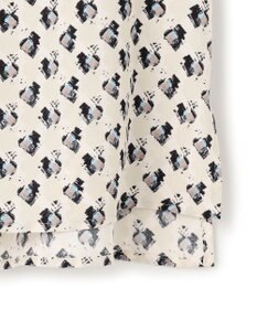 23区 L モダンアートプリントギャザーブラウス