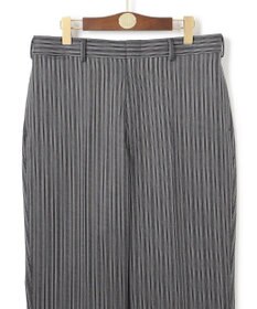 J.PRESS MEN 【J.PRESS ORIGINALS】Dark Pinstripe Wool New Piped Stem Slacks / Big Back Belt