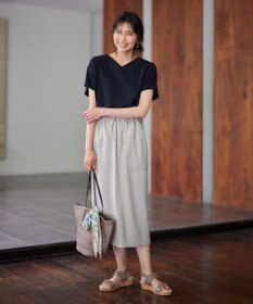 ANY 【接触冷感/UVケア/ウエストゴム/洗濯機可能】イージケアタイトスカート