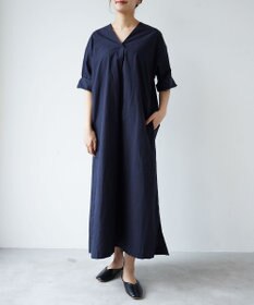 WHITE MAILS 【阿久津ゆりえコラボ】フロントタック Vネック ワンピース