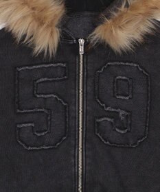 WEGO ファーフードショートZIPパーカー