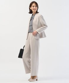 J.PRESS LADIES 【セットアップ対応】セラテリーダブルクロス ノーカラー ジャケット