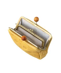 FOLNA RD ドット型押し ウッドボールがま口財布 マルチポーチ