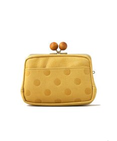 FOLNA RD ドット型押し ウッドボールがま口財布 マルチポーチ