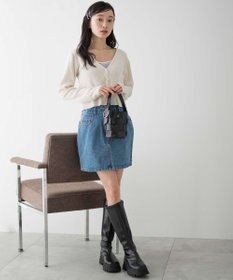 WEGO カラーリブショートカーデ