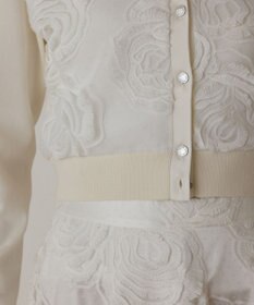 GRACE CONTINENTAL ローズ刺繍ニットカーディガン
