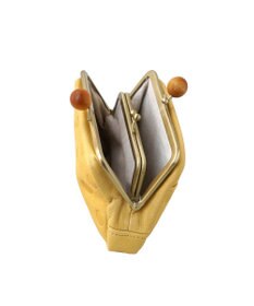 FOLNA RD ドット型押し ウッドボールがま口財布 マルチポーチ