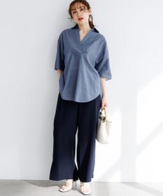 23区 L 【Lサイズ限定】リラックスシルエット スキッパーシャツ