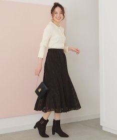 ANY SIS 【2SET】フェザー ニット × フロッキー スカート