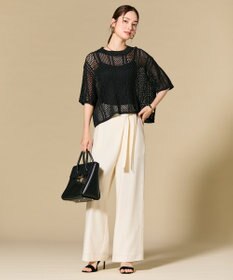 BEIGE， CAROLE / リネンライクラップワイドパンツ