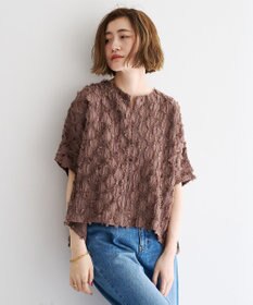 YECCA VECCA ジャガードフリンジブラウス