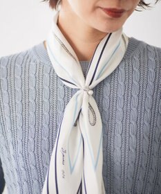 J.PRESS LADIES ストライプ プリント 剣先 スカーフ