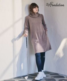 23区GOLF 取り外し可能なスヌード付き【23Fondation/WOMEN】【吸湿発熱】フーディー風 ワンピース