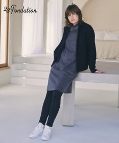 23区GOLF 取り外し可能なスヌード付き【23Fondation/WOMEN】【吸湿発熱】フーディー風 ワンピース