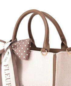Maison de FLEUR スカーフ付きツイードスクエア２Ｗａｙトート
