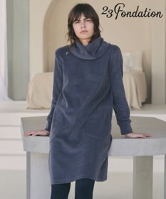 23区GOLF 取り外し可能なスヌード付き【23Fondation/WOMEN】【吸湿発熱】フーディー風 ワンピース