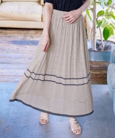 Tiaclasse クロシェ編み配色ニットスカート