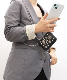 UNBILLION ペルケ perche / マルチスタッズジャバラチャームウォレットショルダー