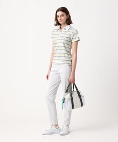 23区GOLF 【WOMEN】【吸水速乾・UVケア】ボーダーロゴ 半袖シャツ