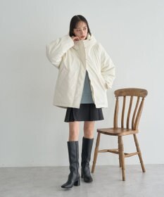 earth music&ecology フーデットパファーコート