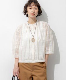 23区 【先行予約】シャドーシアーチェック 2WAY ブラウス