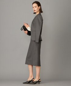 ICB L 【セットアップ対応】ウールストレッチ ノーカラージャケット