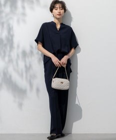 23区 L 【吸水速乾/UVカット/接触冷感】ストレッチジョーゼット バンドカラー カットソー