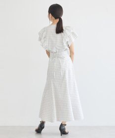 earth music&ecology フリルチェックブラウス