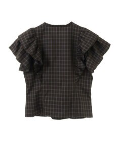 earth music&ecology フリルチェックブラウス