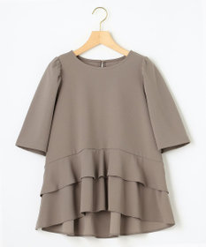 組曲 【接触冷感・吸湿・UVカット】ジョーゼットジャージーフリルブラウス