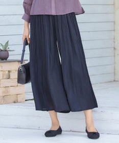 Tiaclasse 【洗える】ヴィンテージサテン消しプリーツパンツ