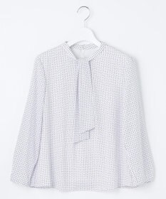 J.PRESS LADIES 幾何プリント ボウタイ カットソー