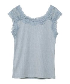 earth music&ecology ラメテレコショルダーレースタンクトップ