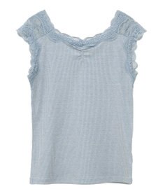 earth music&ecology ラメテレコショルダーレースタンクトップ