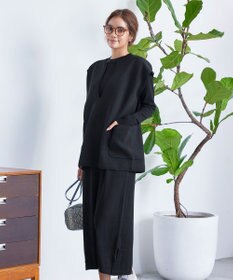 Tiaclasse 【2点セット】Wフェイスニットベスト＆ニットワンピース