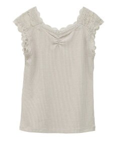 earth music&ecology ラメテレコショルダーレースタンクトップ