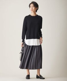 ICB L 【洗える】クロスコンビ シャツドッキングプルオーバー