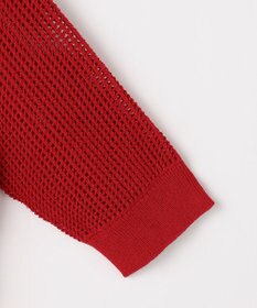 組曲 L 【先行予約・前後着用可】メッシュニット 七分袖カーディガン