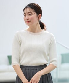 ANY L ポイントシアーリブニット