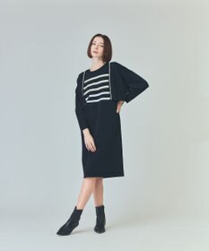 GRACE CONTINENTAL ボーダーパールワンピース