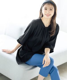 Tiaclasse L 【洗える】ボウタイ風チュニック