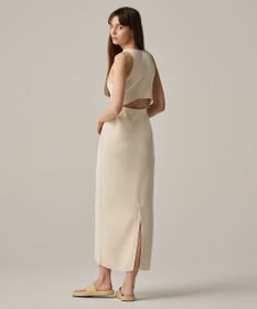 uncrave 【手洗い可】ドライタッチ ニット アメスリ バックオープン ワンピース（uncrave WHITE）