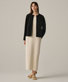 uncrave 【手洗い可】ドライタッチ ニット アメスリ バックオープン ワンピース（uncrave WHITE）