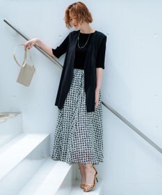 23区 【洗える】レーヨンポリエステルストレッチ 5分袖 ニット