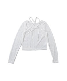 WEGO チョーカーリボン付きレースロンT