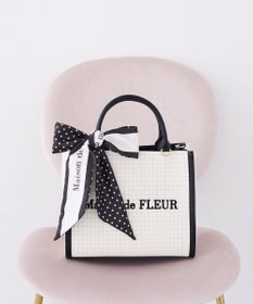Maison de FLEUR スカーフ付きツイードスクエア２Ｗａｙトート