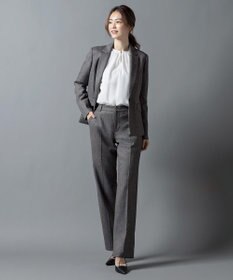 J.PRESS LADIES 【セットアップ対応】ウールストレッチツイード ストレート パンツ