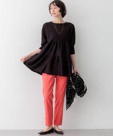 23区 【先行予約】シャイニーシアーニット ティアード チュニック