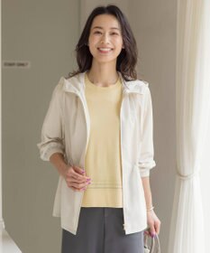 J.PRESS LADIES L 【洗える】80/1スパンタイプライター フーデッド アウター